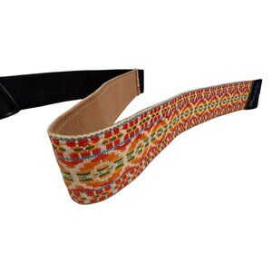 RARE: Vintage SILVER EAGLE Hippie BOho Embroidered Guitar Strap 1970s USA